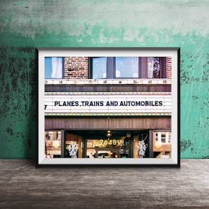 PLANES, TRAINS and AUTOMOBILES Movie Sign - Vintage Theater Sign Art - Unframed Photography Photo Print- Vintage Theatre - Funny Comedy