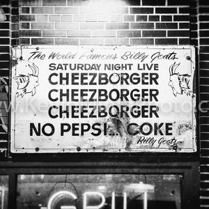 Billy Goat Tavern Chicago Photography Art Photography Print Chicago Restaurant Bar Sign Saturday Night Live Cheezborger SNL image 4