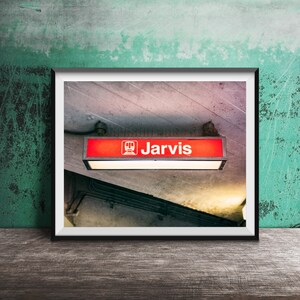 JARVIS CTA RED Line - Rogers Park, Chicago - Unframed Photography Print - Chicago El Train Stop, Chicago Signs, Chicago Photography Print