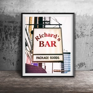 RICHARD'S BAR Photo Print, Chicago Bar - Chicago Sign Photography Print - Unframed Chicago Wall Art, Package Goods, Dive Bar