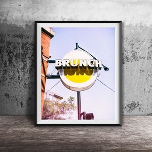 BRUNCH - Breakfast Diner Egg Sign - Cafe Art - Kitchen Decor - Sign Photography - Unframed Photo Print