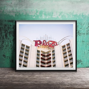 THE PLAZA CASINO, Las Vegas - Unframed Photography Print - Downtown Las Vegas, Nevada Hotel & Casino Signs, Fremont Street