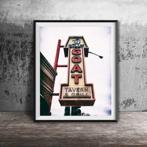 BILLY GOAT TAVERN - West Loop, Chicago Wall Art - Unframed Chicago Sign Photography - Chicago Burger Restaurants