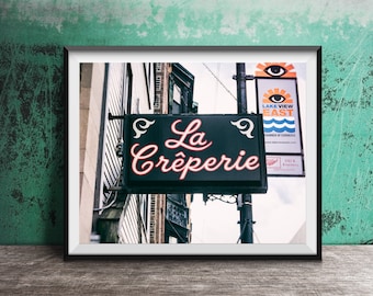 LA CREPERIE - Unframed Chicago Photography Print - LAKEVIEW, Chicago French Restaurant Sign