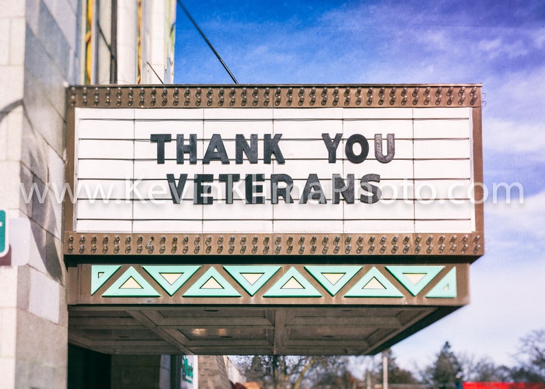 THANK YOU VETERANS - Unframed Photography Print - Modern Wall Art - Sign Photo - V.F.W. Veteran's Foreign War image 2
