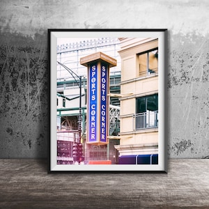 SPORTS CORNER WRIGLEYVILLE Bar Sign Photo Print, Wrigley Field Bar - Chicago Sign Photography Print - Unframed Lakeview Wall Art