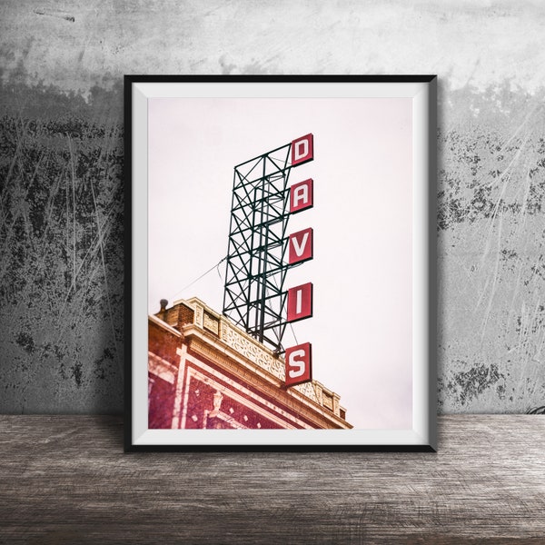 DAVIS THEATER, Lincoln Square, Chicago - Unframed, Ready-to-Frame Art - Chicago Art Photography Print - Chicago Sign Photo