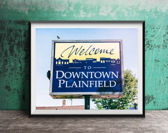 PLAINFIELD, IL - Unframed Chicagoland Photography Print - Chicago Suburbs Sign - Plainfield, Illinois Train Station