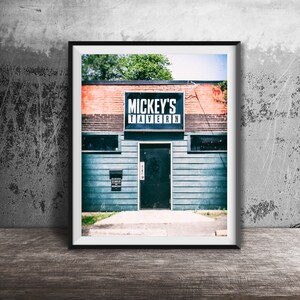 MICKEY&#39;S TAVERN - East Nashville Dive Bar Sign Photography - Wall Art Photo - Broadway, Music City Photography