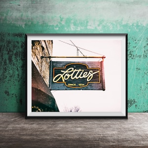 Lottie&#39;s Pub, Chicago Wall Art - Bucktown, Chicago Bar Sign Photography - Unframed, Ready to Frame Chicago Photography