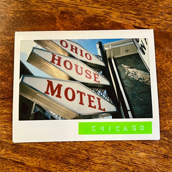 OHIO HOUSE MOTEL, Chicago - Limited Edition Original Instant Film #1/1 - Unframed/Ready-to-Frame - River North Instax Film Photography