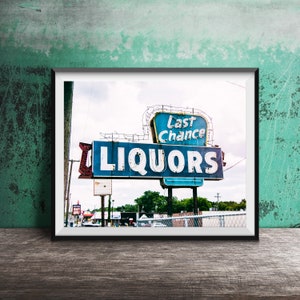 East Nashville Neon Sign Photography - LAST CHANCE LIQUORS - Street Art - Wall Art Photo - Music City Photography - Liquor Store