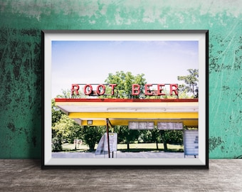5x7 ヴィンテージ A&W ルートビア ダイナー 写真 レストラン サイン