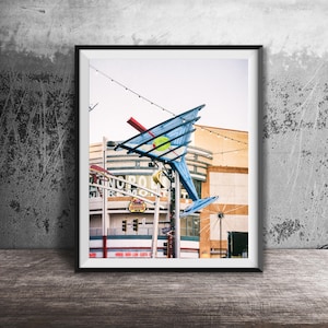 MARTINI GLASS - Unframed Photography Print - Downtown Las Vegas, Nevada Hotel & Casino Signs, Fremont Street - Dirty Martini Cocktail