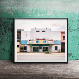 TEATRO DI STATO, Benton Harbor, Michigan - Stampa fotografica senza cornice - Vecchio tendone del cinema, foto di insegna al neon - State Our Future