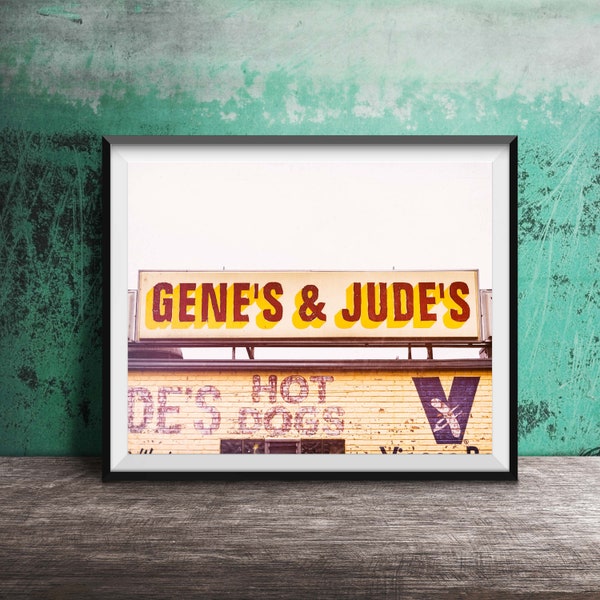 Gene's & Jude's - Gene and Jude's - Kitchen Art - Chicago Hot Dogs - Art Photography Print - Original Sign Photo - Chicago Photography Art