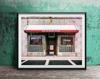 Richard&#39;s Bar - Chicago Bar Sign - Unframed Chicago Photography Print - Chicago Decor
