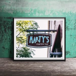MARTY&#39;S MARTINI BAR, Andersonville, Chicago - Unframed Photography Print - Chicago Bar Sign