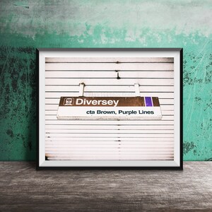 Diversey Brown Line - CTA El Sign - Lakeview, Chicago - Art Photography Print - Sign Photo - Lincoln Park