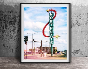 Chicagoland Photography - Aurora, Illinois - Modern Sign Photography Art Print - Original Wall Art - Northgate Shopping Center