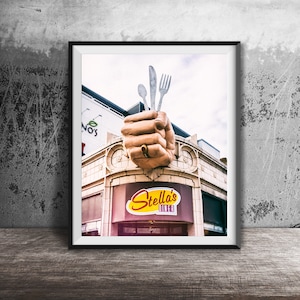 STELLA&#39;S DINER - Chicago Photography Print - Unframed Wall Art Print - Lincoln Park, Chicago Restaurant Sign