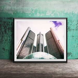 RENAISSANCE CENTER DETROIT - Stampa fotografica senza cornice - Detroit, Michigan Renaissance Center, The RenCen