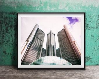 RENAISSANCE CENTER DETROIT - Unframed Photography Print - Detroit, Michigan Renaissance Center, The RenCen