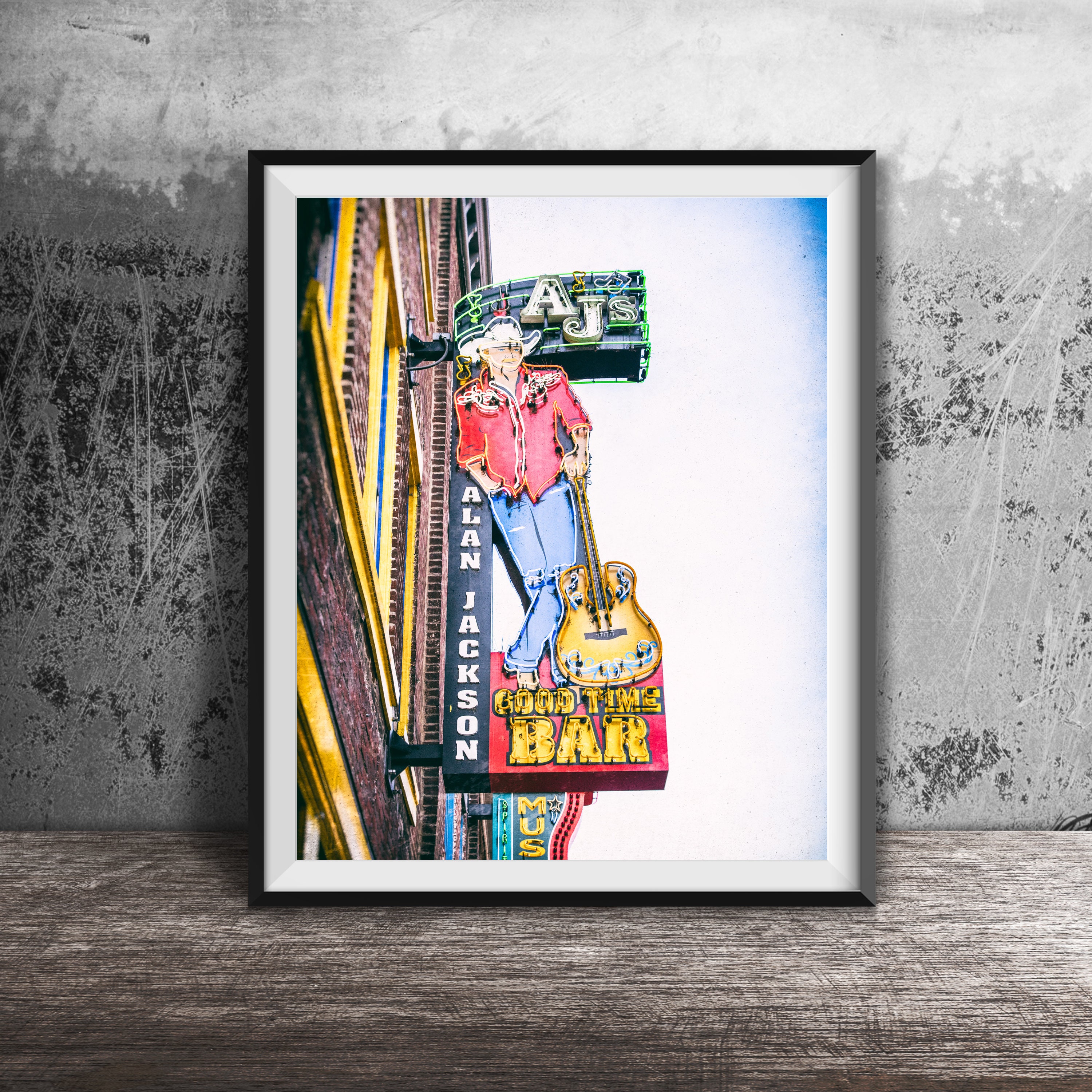 ALAN JACKSON - AJs Good Time Bar - Nashville Bar Neon Sign Photography - Street Art - Wall Art Photo - Broadway, Music City Photography