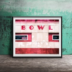 BOWL - Fireside Bowl - Chicago Vintage Sign Photography Print - Unframed Chicago Wall Art, Logan Square, Chicago Bowling Alley
