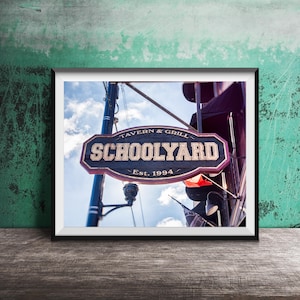 SCHOOLYARD TAVERN, Chicago Photography Art Print - Unframed Bar Sign Photo - Lakeview, Chicago Wall Art, Southport Corridor
