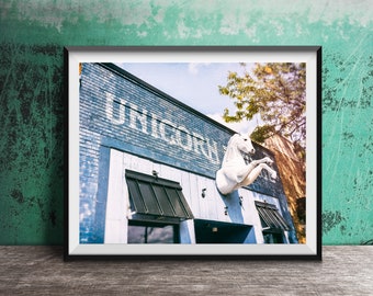 Unicorn Lounge Cocktail Bar Sign Print - Modern Art Photography Print, Unframed Unicorn Wall Art Print - Unicorn Bar