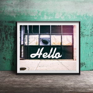 HELLO Photography Print - Welcome, Greeting Sign Photography - Unframed Word Art Print
