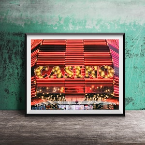 CASINO - Unframed Photography Print - Downtown Las Vegas, Nevada Hotel & Casino Signs, Fremont Street, Neon Bar Sign