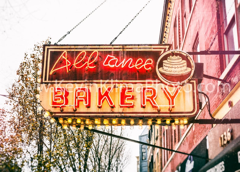 Alliance Bakery, Wicker Park - Chicago Photography Print - Unframed Vintage Sign Photo image 2