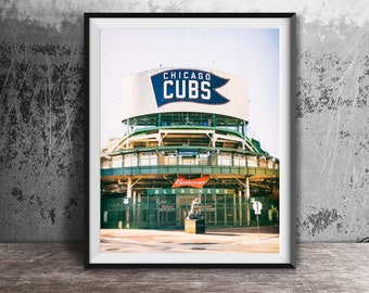 CHICAGO CUBS Bleachers Entrance, Wrigley Field - Chicago Sign Photography Print - Unframed Wrigley Field Photography