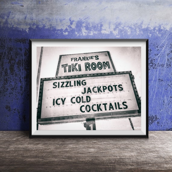 Frankie S Tiki Room Las Vegas Vintage Neon Sign Photography Print Photo Tiki Bar