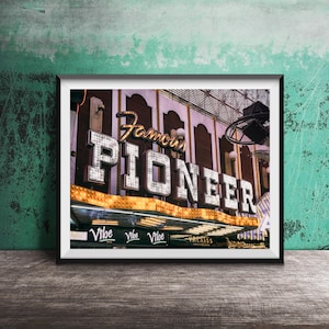 PIONEER CASINO, Las Vegas - Unframed Photography Print - Downtown Las Vegas, Nevada Hotel & Casino Signs, Fremont Street