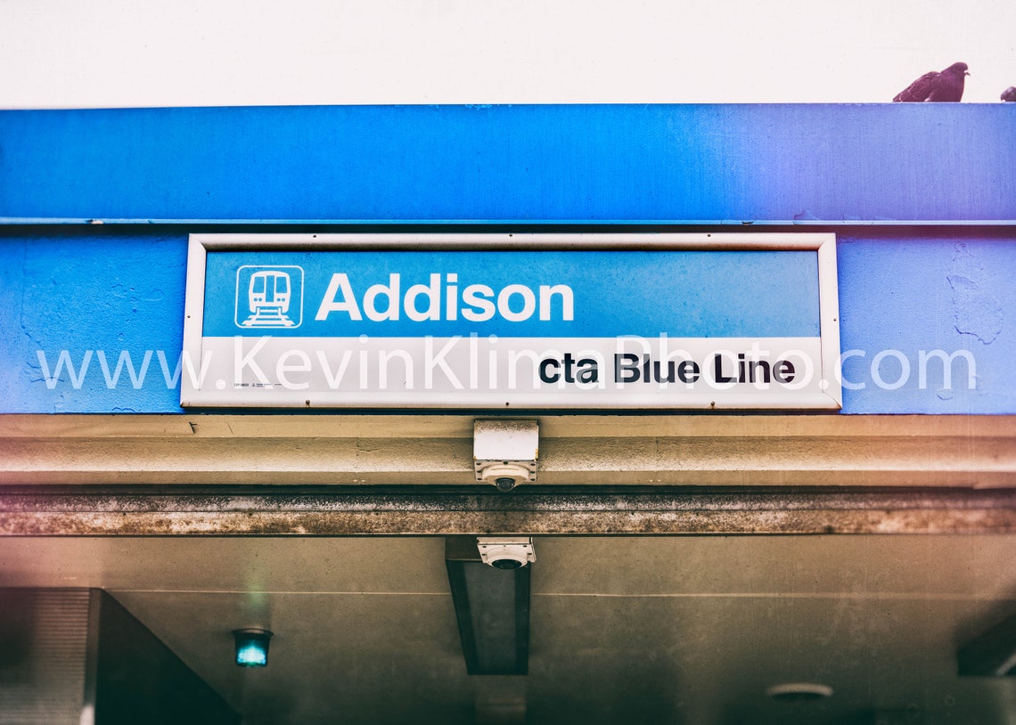 ADDISON CTA Blue Line - Chicago CTA El Sign - Unframed Photography ...