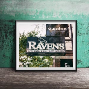 RAVENS, Lincoln Park, Chicago - Unframed Photography Print - Restaurant Bar Sign Photograph