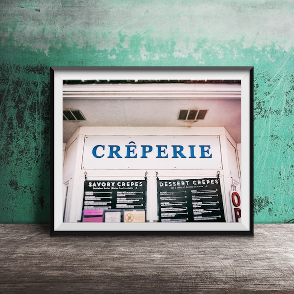 CREPERIE - Sign Art Photography - Modern Kitchen Photography - Unframed Wall Art Decor  - Diner, Cafe, Dining Room, French Restaurant
