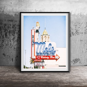 MEL&#39;S DRIVE IN - Art Photography Print - Hollywood, California Photo - Diner Neon Sign - Vintage Neon Photo Print