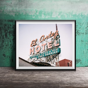 EL CORTEZ CASINO, Las Vegas - Impresión fotográfica sin marco - Letreros de hotel y casino en el centro de Las Vegas, Nevada, Fremont Street