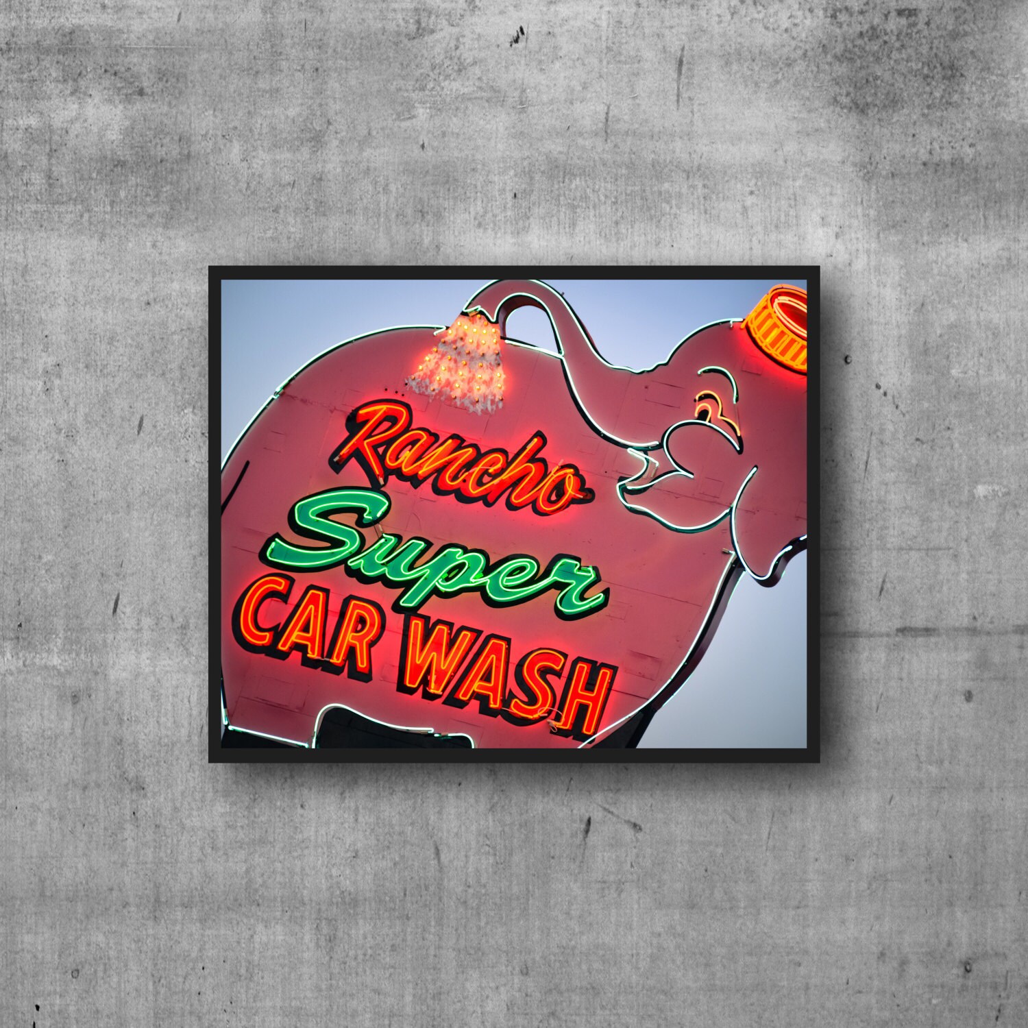 Neon Sign California Vintage Photography Print Car Etsy