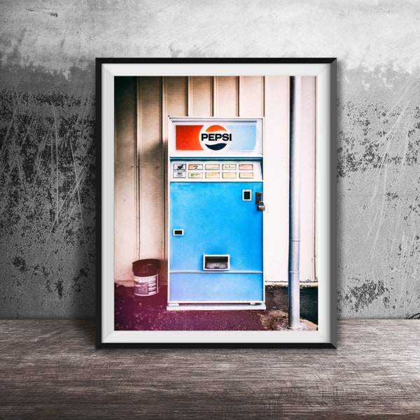 Vintage Pepsi Vending Machine, Kitchen Art Sign Print - Art Photography Print - Soda Pop Sign Photo - Pepsi-Cola