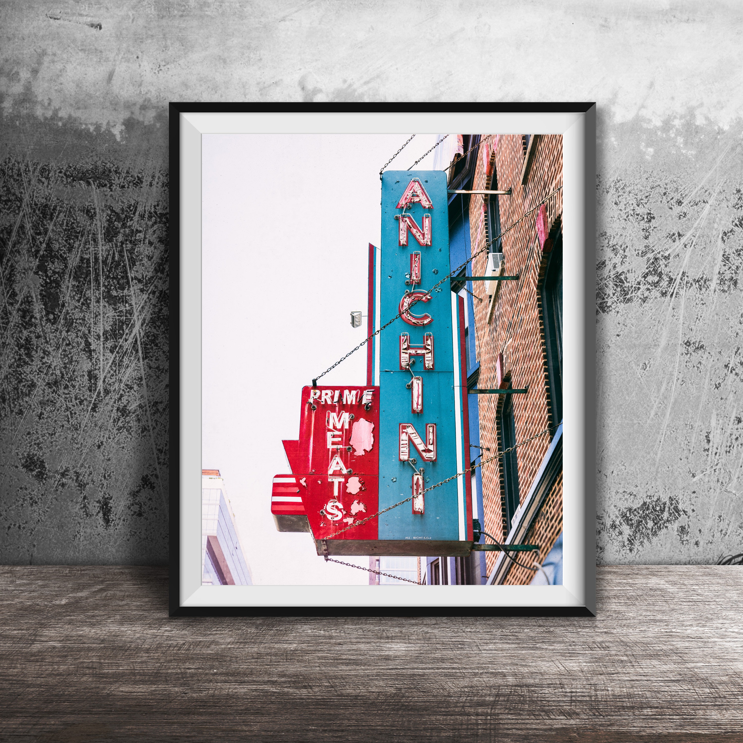 ANICHINI PRIME MEATS, Chicago Wall Art Print - River North 