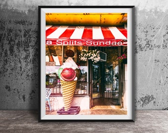 Ice Cream Shop - Margie's Candies, Chicago Wall Art - Chicago Sign - Unframed Photography Print - Vintage Candy Shop