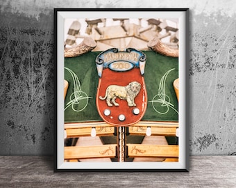 LINCOLN PARK ZOO - Unframed Chicago Photography Print - Lincoln Park, Chicago Carousel Lion Sign