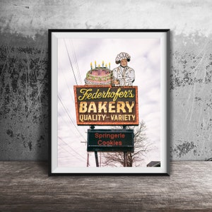 FEDERHOFER'S BAKERY - Stampa fotografica senza cornice di St. Louis - Foto artistica da parete per ristorante - Decorazione da cucina - Ciambelle, Donuts, Stampa da forno