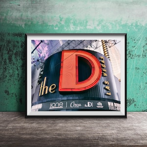 THE D CASINO, Las Vegas - Unframed Photography Print - Downtown Las Vegas, Nevada Hotel & Casino Signs, Fremont Street