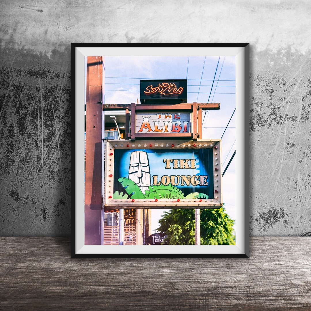 THE ALIBI TIKI Bar, Portland Oregon Unframed Kitchen Wall Art Print ...